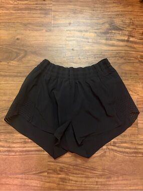 Athleta Black Women's Athletic Shorts with Perforated Side Panels